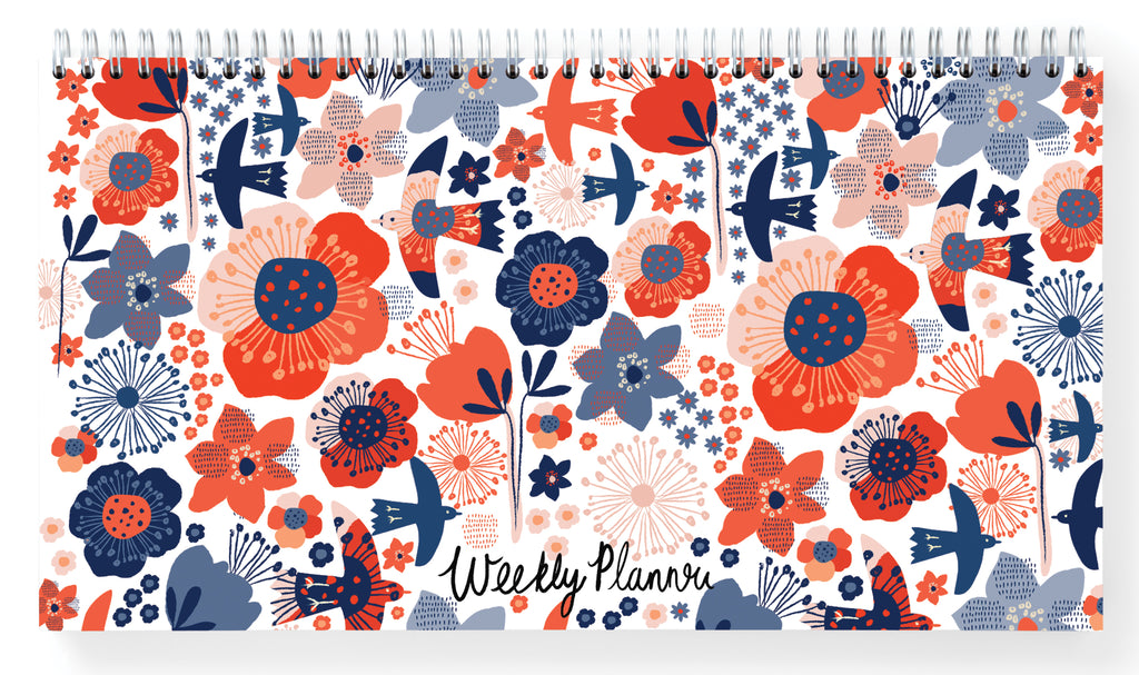 Birds and Flowers Weekly Planner